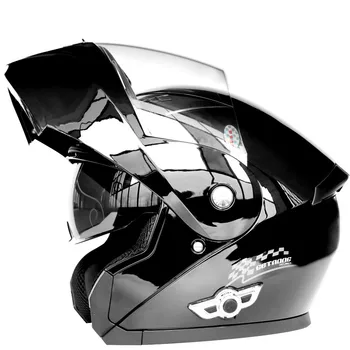 2021 Flip-Up de um Capacete de motociclista Duplo Anti-Nevoeiro Viseiras Fone de ouvido Bluetooth Embutido No Forro Destacável MSFH818K5 PONTO Aprovado